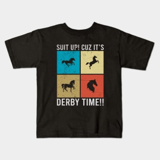 Vintage Derby Time Horse Race Men Women, Funny Retro Kentucky Derby Suit churchill downs Kids T-Shirt